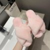 2024 autumn and winter hair wool slippers women are well -preserving flat home furnishings cross foreign trade large size 43 dragging women