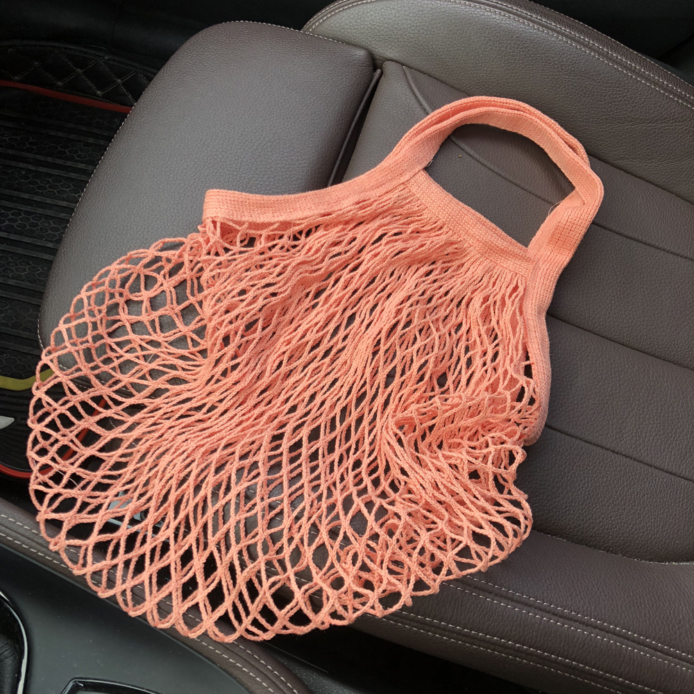 두꺼운 짧은 손잡이 오렌지색; 망사 주머니