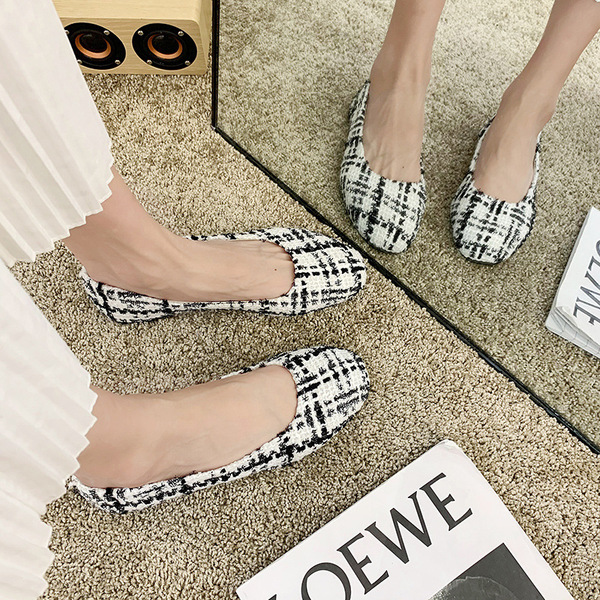 Summer universal shoes square toe flat