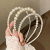 Headband from pearl for princess, universal retro hair accessory for bride, Korean style, internet celebrity