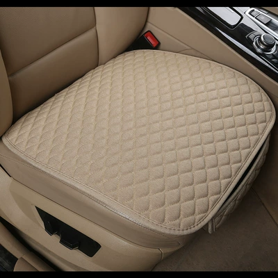Cushion, Three-Piece Set, Non-Slip Seat — Seat cushion, seat cover - front-row-leaflet-beige