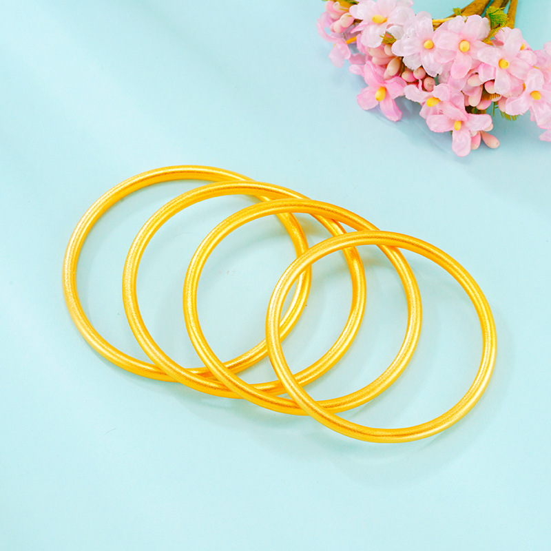 Pulsera de patrimonio antiguo imitación 24K oro esmerilado artesanía pulsera femenina estilo étnico imitación 3D oro duro arena oro mano joyería