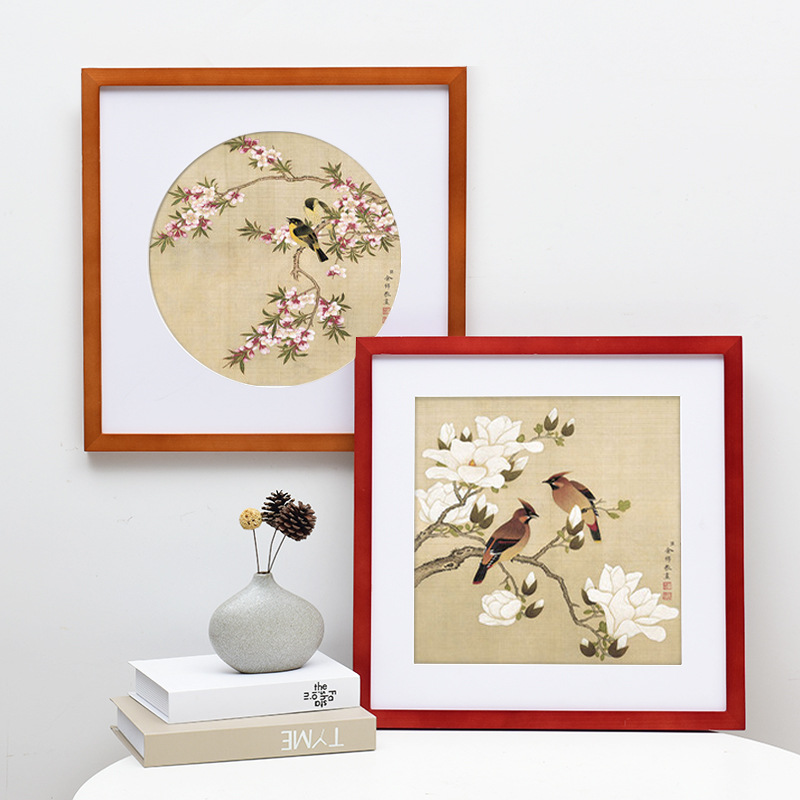 Diverse square white minimalistic photo frame from natural wood