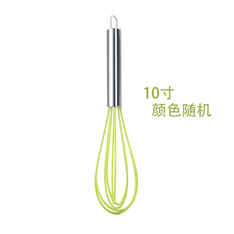 10 pulgadas batidor de huevos de silicona audaz manual ensalada licuadora Crema para hornear herramientas de eliminación disponibles en varios colores