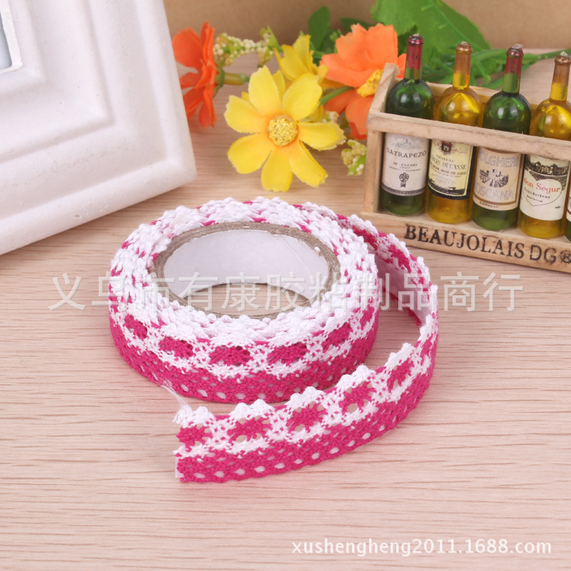 手账布艺蕾丝花边胶带手工DIY装饰双色多款粘胶用品手帐复古