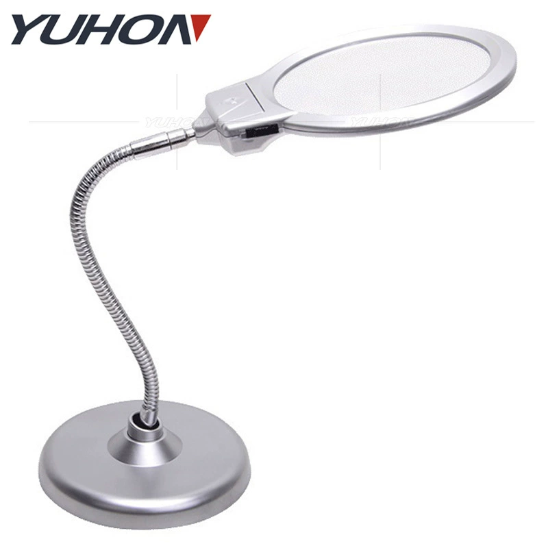 130-миллиметровое большое зеркало со светодиодной подсветкой 2-х кратное настольное увеличительное стекло 5-кратное вспомогательное зеркало MG4B-7 ремонт многофункционального чтения