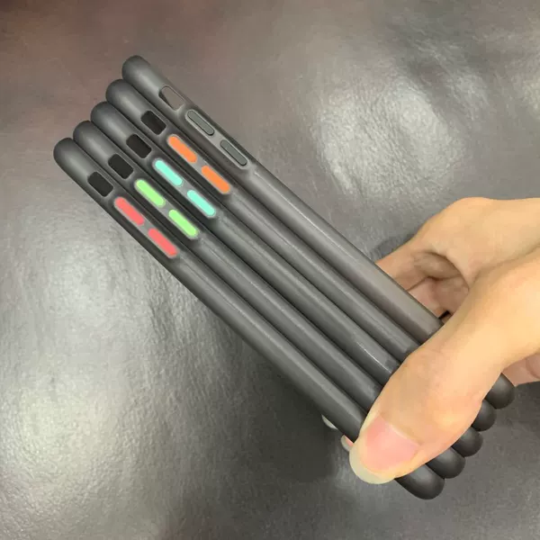 Through black+black buttons