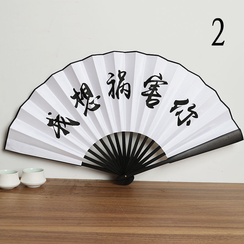 Hanfu tela de seda de estilo chino LOGOTIPO ventilador plegable de mango largo Bar disco saltando ventilador de estilo antiguo al por mayor ventilador de publicidad de fábrica