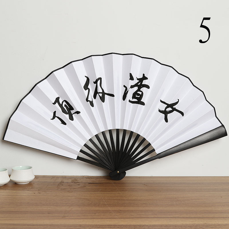 Hanfu tela de seda de estilo chino LOGOTIPO ventilador plegable de mango largo Bar disco saltando ventilador de estilo antiguo al por mayor ventilador de publicidad de fábrica