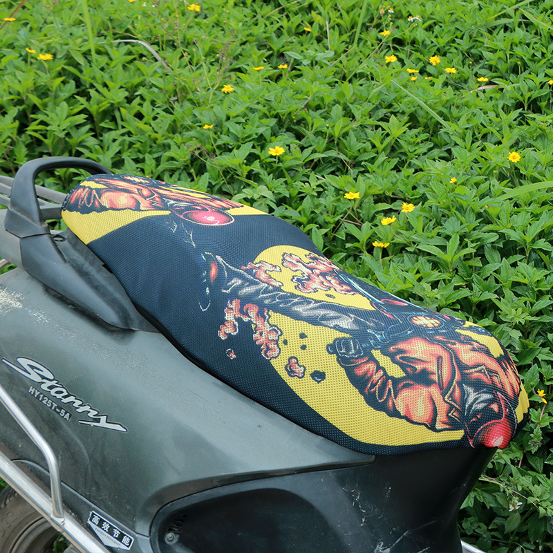 Personalidad creativa 3D de impresión tridimensional cojín del asiento cubierta de la motocicleta cojín de aislamiento térmico coche eléctrico protección solar cojín del asiento red