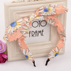 Hairgrip with bow, fashionable headband, hairpins, accessory, floral print, Korean style, wholesale