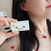 Cute silver needle, earrings, silver 925 sample, Korean style, flowered, 2023 collection
