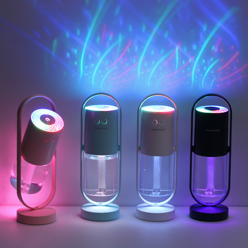 Sharp wholesale humidifier USB projection lamp 360 rotation desktop mini silent large fog aroma portable car 