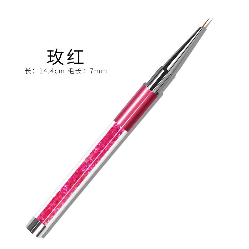 Traje de pluma de dibujo de uñas de Venta caliente transfronteriza 3 piezas pluma de pintura de uñas con pluma de dibujo de diamantes colección de pluma de pintura