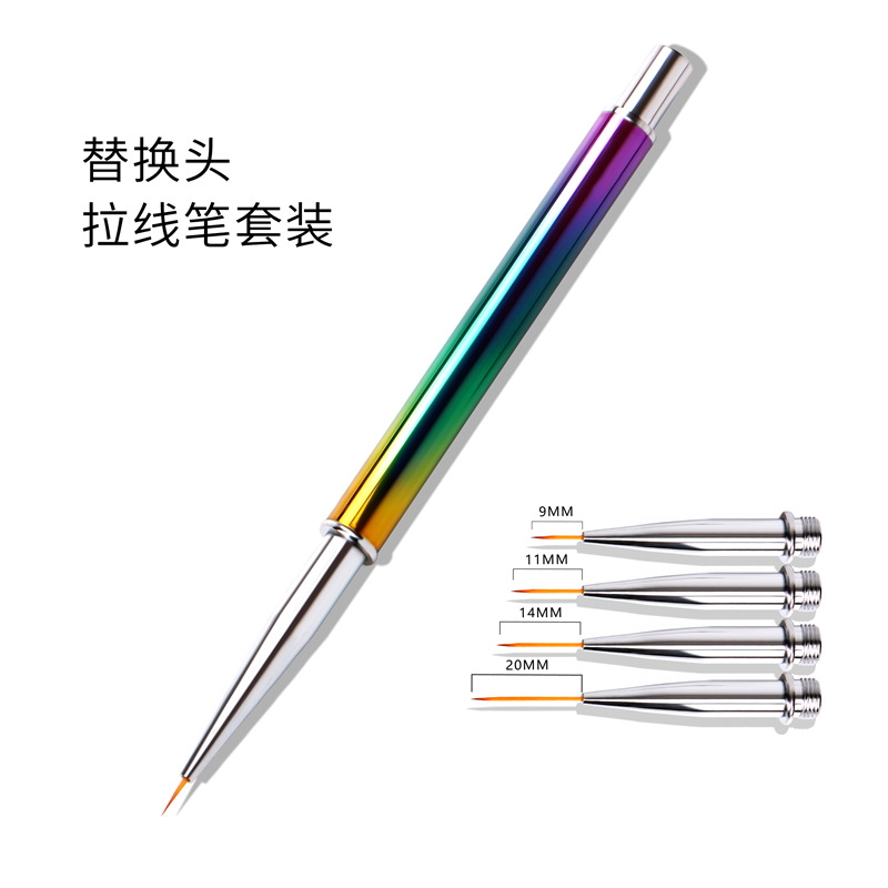 Traje de pluma de dibujo de uñas de Venta caliente transfronteriza 3 piezas pluma de pintura de uñas con pluma de dibujo de diamantes colección de pluma de pintura