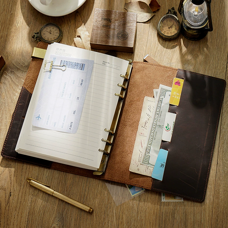 Leather laptop for traveling, handheld pocketbook, DIY, tear-off sheet, 6A