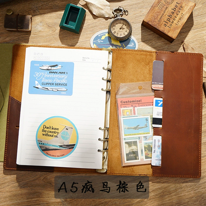 Leather laptop for traveling, handheld pocketbook, DIY, tear-off sheet, 6A