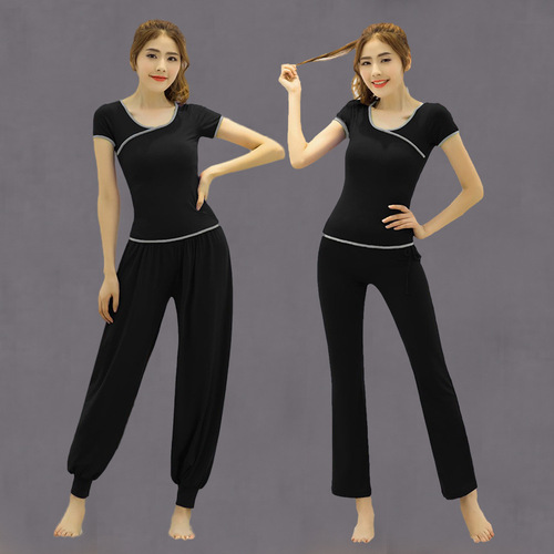 Modal Yoga Wear Suit Women's Summer Slim Temperament Large Size Dance Fashion Sports Loose Fitness Wear