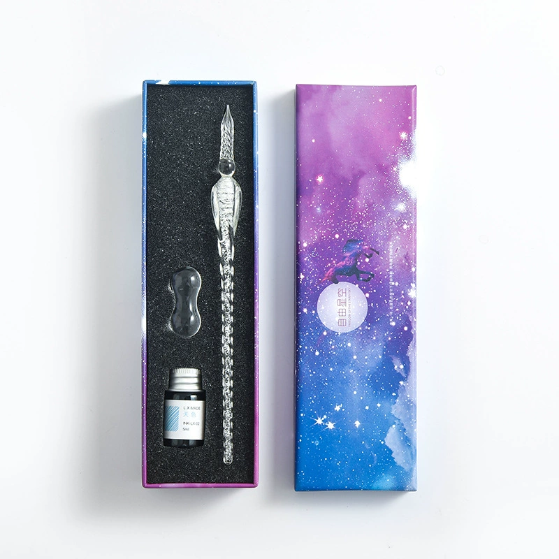 Glass starry sky, gift box, set, gift pen for elementary school students, factory direct supply, gradient