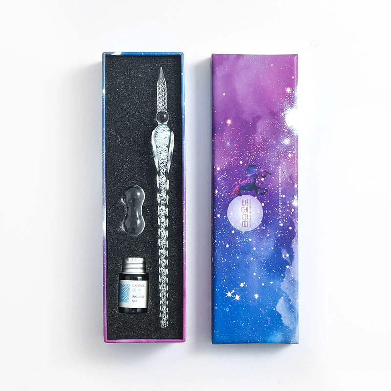 Glass starry sky, gift box, set, gift pen for elementary school students, factory direct supply, gradient
