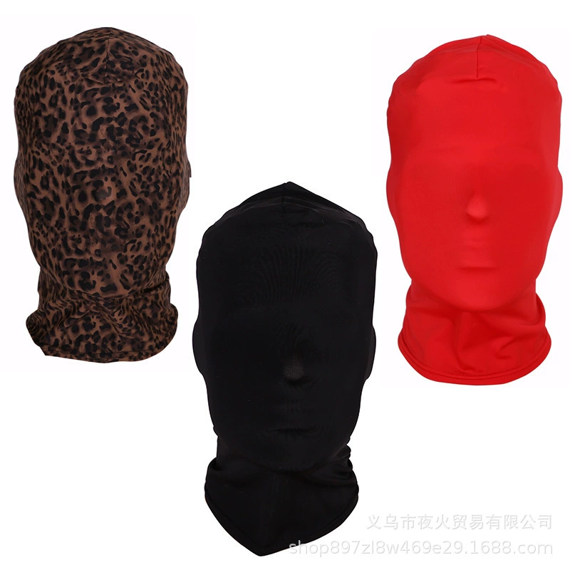 Adult polyester hood mask, multiple colors, full‑cover or eye/mouth openings