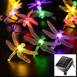 太阳能蜻蜓灯串led户外庭院草坪花园亮化装饰彩灯节日圣诞灯串灯