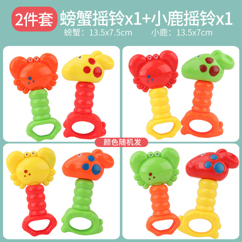 Los juguetes del traqueteo del bebé recién nacido pueden morder las manos rompecabezas de educación temprana 0-1 años agarrando bebé pandereta arena Martillo Traje