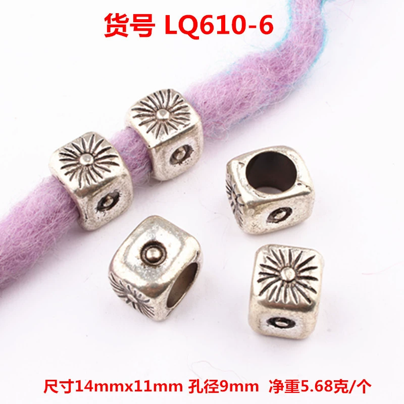 เมทัลดรัดล็อคผม เข็มขัดหัวยุคกีฑาจี้ท่อประดับ 6 สี