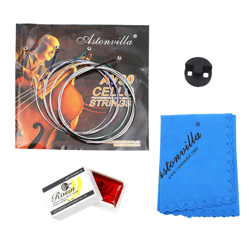 Aston Vera Cello Four-Piece Set Cello Strings + Piano Wiping Cloth + Rosin + Cello Mute Wholesale Aston Vera Cello Four-Piece Set Cello Strings + Piano Wiping Cloth + Rosin + Cello Mute Wholesale