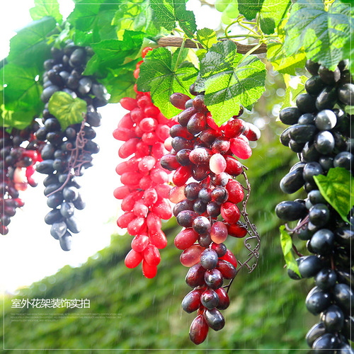 Plastic grape clusters, faux fruit grape garlands, artificial fruit models, decorative ceiling plants, window displays props, hanging decorations