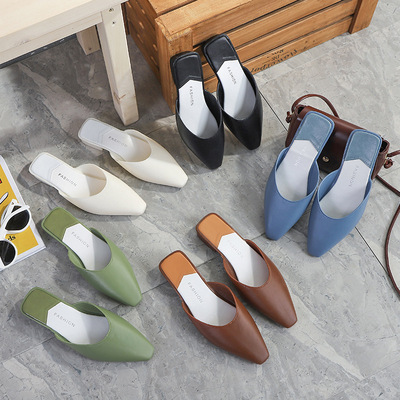 KHD品牌秋季新款涼拖鞋女夏天外穿韓版單鞋學生半拖包頭鞋子ins潮