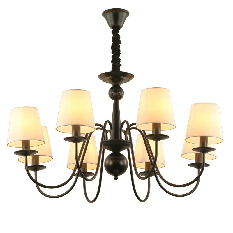 Хлопковая? Wait translation: The item is: "Cloth, black country retro creative ceiling lamp for living room for bedroom, American style"