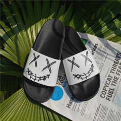 Smiling Face Ins Super Hot One-Sole Slippers Korean Style Couple Student Bathroom Outdoor Wear Sandals Versatile Men and Women Slippers