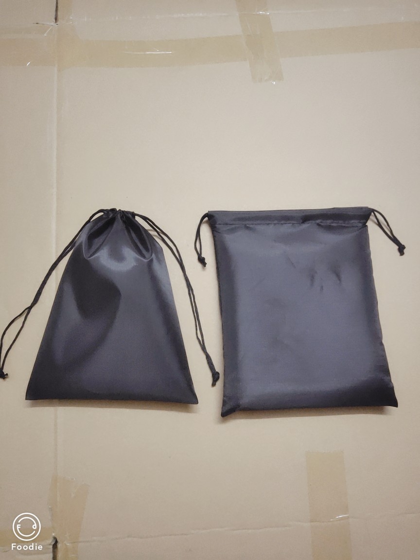 束口袋黑色 210D涤纶索绳袋 纯色空白收口抽绳袋现货产品包装袋