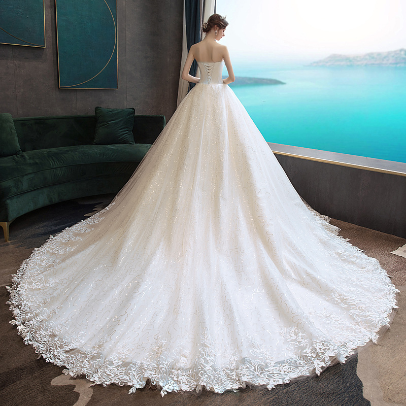 Vestido de Novia 2026, Nuevo Estilo, Sin Tirantes, Elegante, con Cola, Estilizador, Sencillo y Elegante, para Salir, Estilo Bosque, Vestido de Novia Ligero