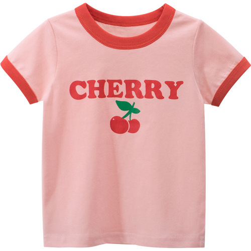 27home Korean version of children's clothing 2024 summer girls short-sleeved T-shirt children's clothing manufacturer direct sales one piece drop shipping
