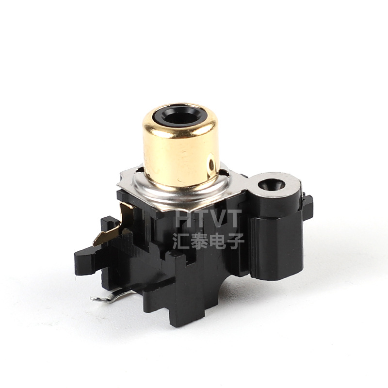 RCA-108-P镀金莲花插座 功放机箱AV同芯插座单孔PCB焊接式2孔3孔