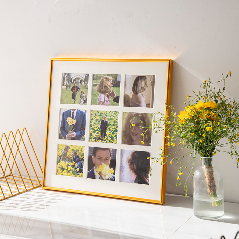 Nordic Simple Home Decoration Aluminum Alloy Jiugongge Made Photo Frame for Photo Washing Various Size Wall Hanging