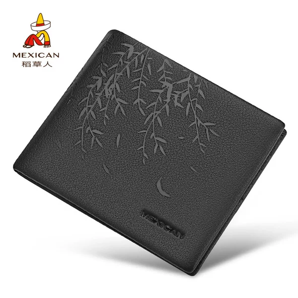 Scarecrow Wallet Men's Short Official Flagship Store Official Website Student Men's Simple Trendy Brand Pure Cowhide Wallet