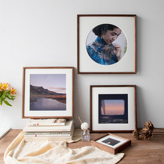 Square black walnut mortise and tenon picture frame, picture frame, various sizes, hand-finished finely polished black walnut picture frame