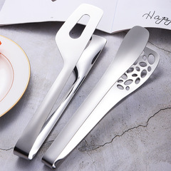 304 Stainless Steel Multifunctional Food Tongs, Hollow Oil-Draining Grill Tongs, Steak Tongs, Baking Bread Tongs