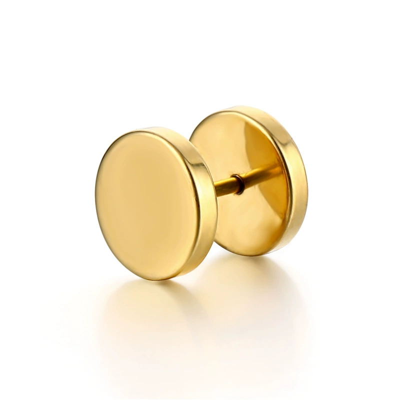 Men's fashionable earrings stainless steel, dumbbells, accessory