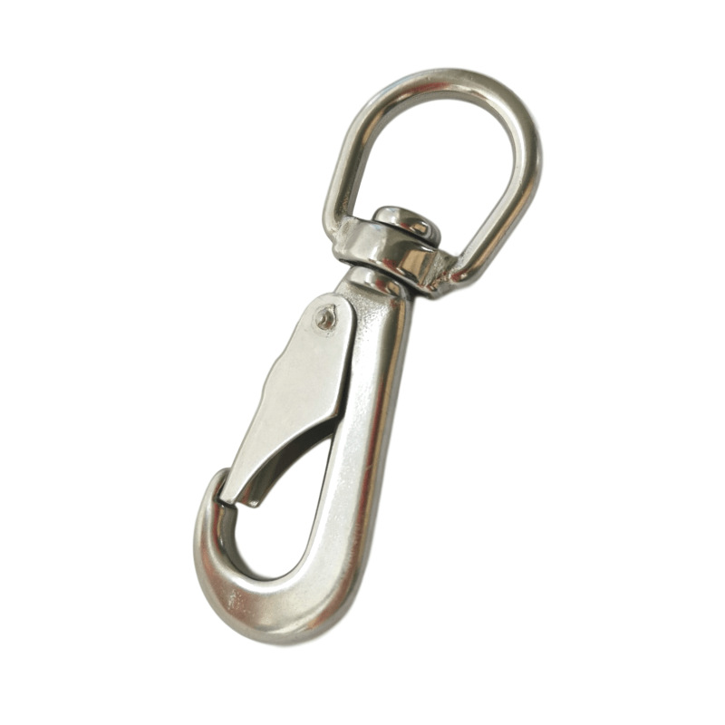 304不锈钢舌片钩弹簧钩万向钩钥匙扣登山扣链条狗链连接扣挂钩