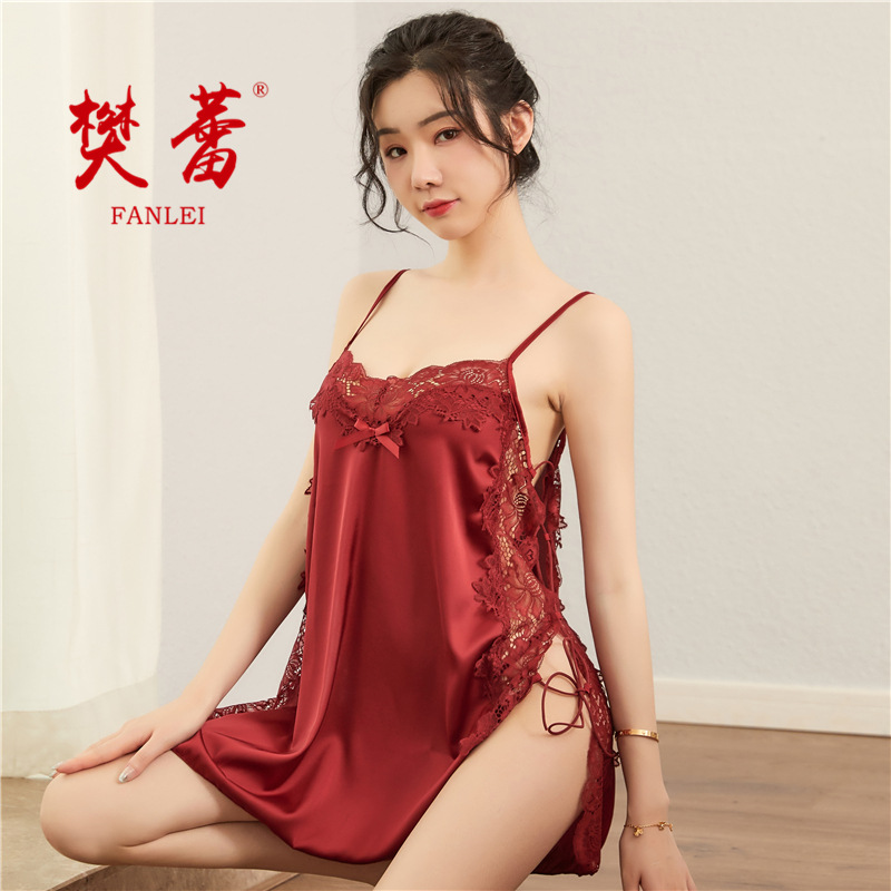 Lencería sexy pura tentación encaje con cordones puro deseo camisón traje pasión cama femenina más tamaño homewear