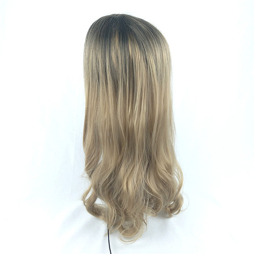Amazon new product wig for women with long curly hair gradient color European and American fashionable chemical fiber wigs cross-border foreign trade supply