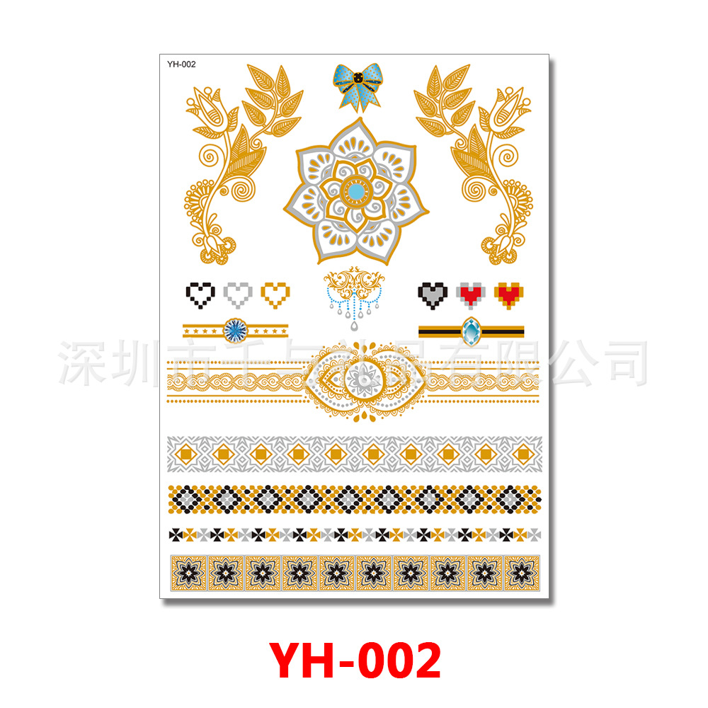 Metal tattoo stickers, plus size