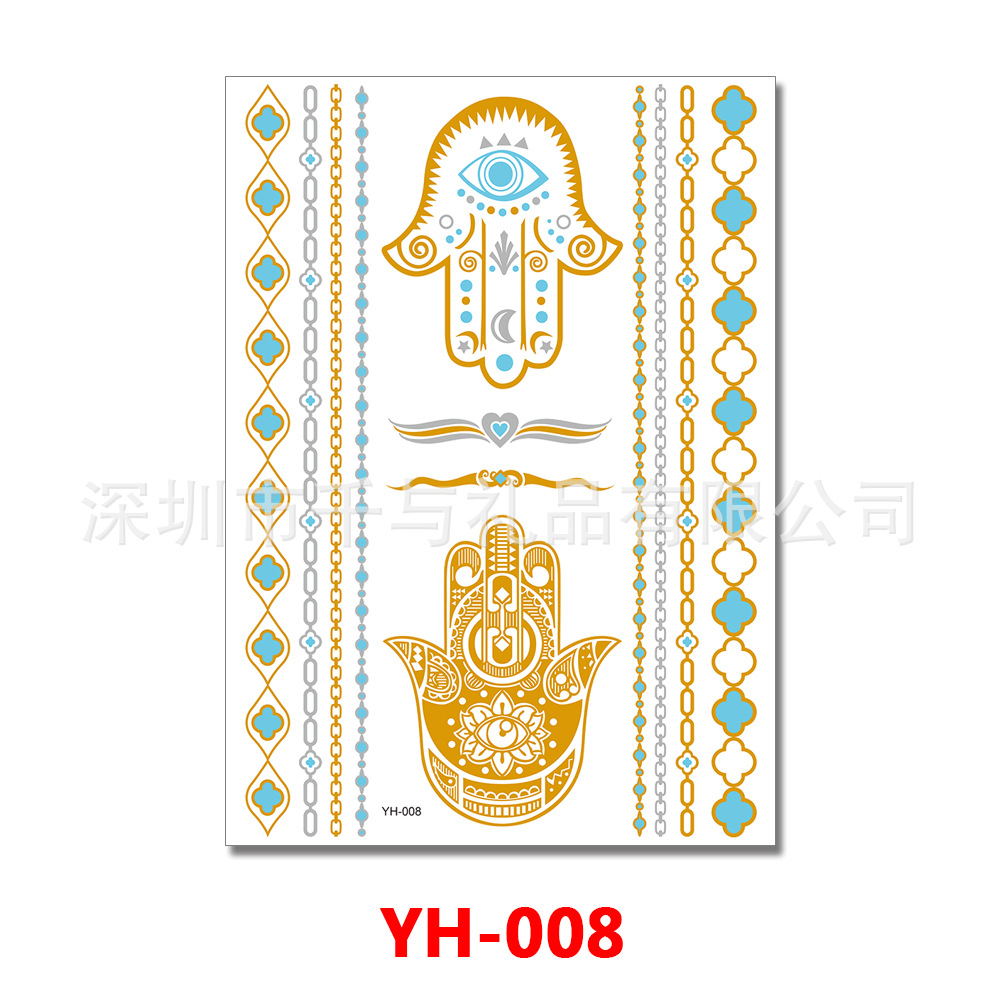 Metal tattoo stickers, plus size