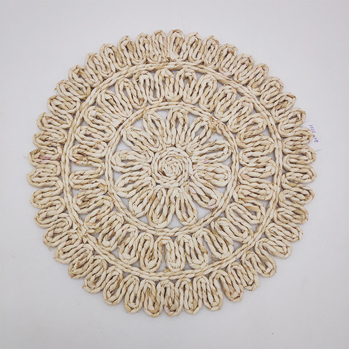 Directly from the manufacturer, hand-woven corn fur place mats, flower mats, dining table insulation mats, coasters, Western food mats, pot and bowl mats
