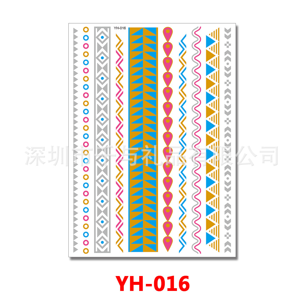 Metal tattoo stickers, plus size