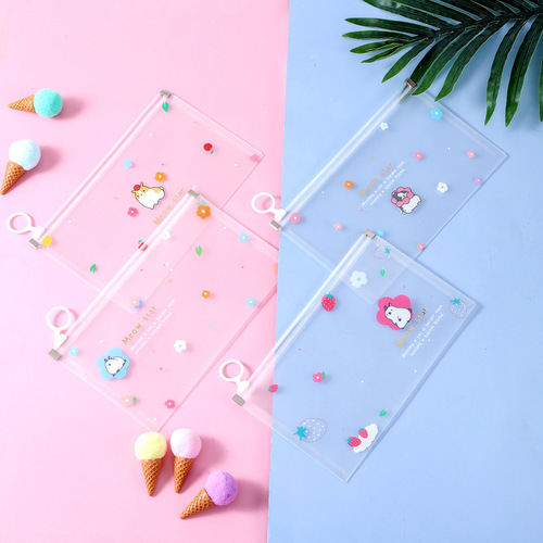 File bag information bag student cute cartoon pencil bag zipper receipt bag stationery storage bag wholesale